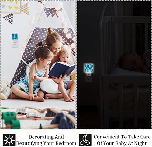 Наутички бранови ленти LED ноќно светло, детски ноќни светла за приклучок за спална соба во wallидна ноќна ламба прилагодлива