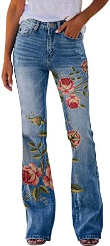 Плус панталони за фустани за жени деловни обични женски панталони печатени шема лабава лабава фармерки со фармерки, жени прикриени