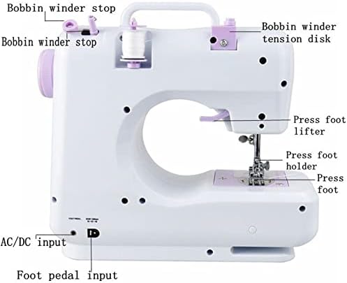 Машина мала електрична мултифункционална американска машина за шиење за шиење на заклучување на домаќинствата