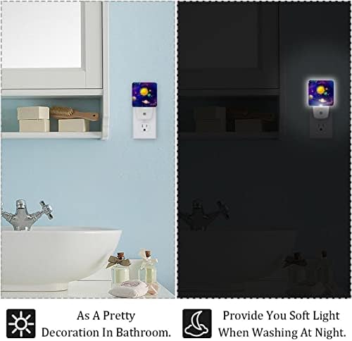 Сончев систем LED ноќно светло, детски ноќни светла за приклучок за спална соба во wallидна ноќна ламба прилагодлива осветленост за скали
