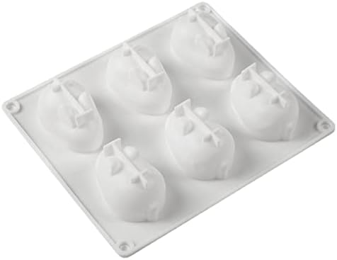 3Д Велигденски зајаче силиконски мувла | 6 Кавта зајак силиконски сапун, калап, DIY за чоколади бонбони, пудинг калапи за пециво, лесни за