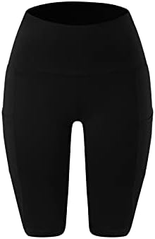 Хонпрад женски шорцеви со џебови обични панталони за жени џебови кои работат со шорцеви за обука јога со високи половини панталони
