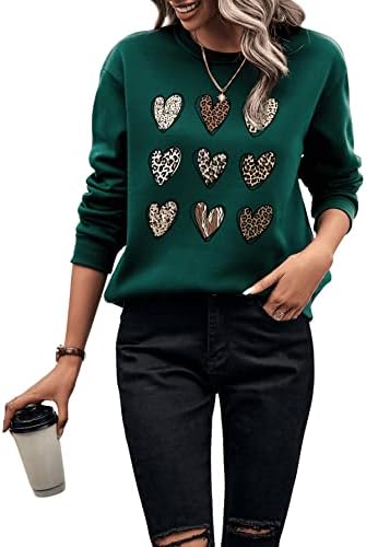 SweatyRocks женски долги ракави за џемпери за џемпер, графички печатен кошула, врвен кошула, врвен кошула