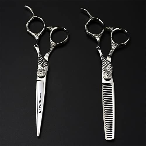 Професионални ножици за сечење на црна коса, сет, 440C не'рѓосувачки челик бербер фризер, ножици, мултифункционални ножици за