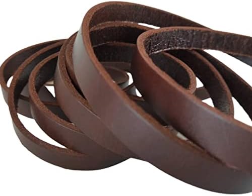 Чоколадо темно кафеава кожа SRAP ленти кои лежат со должина од 3/8 ”широки x 79” долги 5-6 мл дебели