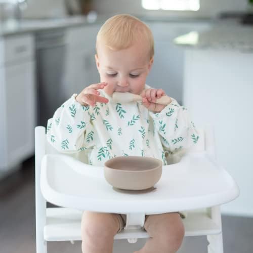 Малиот Keegs долг ракав бебешки биб - деца уметнички смоки за хранење бебе престилка јадењето кошула водоотпорна носена целосна ракав биб