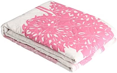 Бебе ватенка дете ќебе бело креветче за постелнина за девојчиња за девојчиња розово печатење памучно дете, утеха за лесни расадници