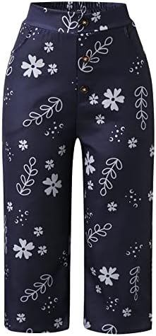 Xiloccer жени џемпери женски жени обични цветни печатени печати појаси летни плажа високи панталони за нозе