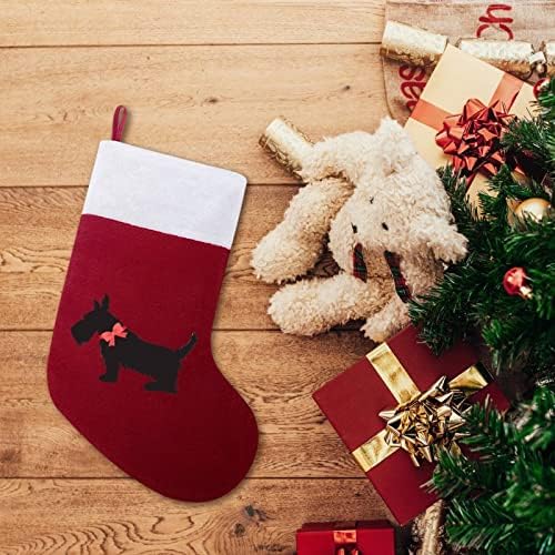 Скоти куче смешна шема Божиќ виси порибување симпатична санта чорап за украси за Божиќни украси украси подароци
