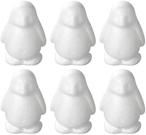Bestoyard 6pcs бела пена форми Божиќ пингвин фигурин занаетчиска занаетчиска пена моделирање мувла за деца DIY занаетчиски материјал