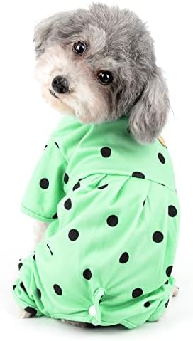 Облека за кучиња Ranphy за мало кучиња миленичиња пижами полко-точка печатење кутре дишеше со чешма со чевли со чевли со кошула против