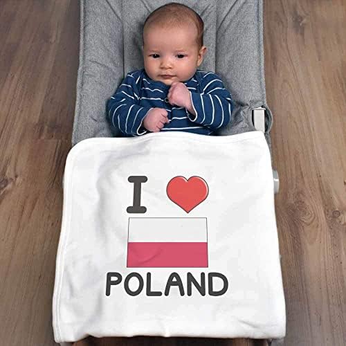 Азиеда „Ја сакам Полска“ памучно бебе ќебе / шал