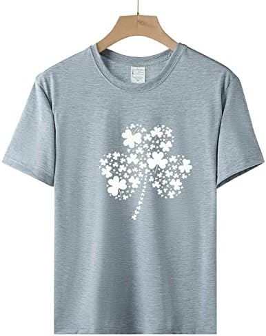 Женски среќен ирски шамар Св. Патрик Ден кошула Смешна бејзбол маичка со кошули модни кратки ракави екипаж блузи