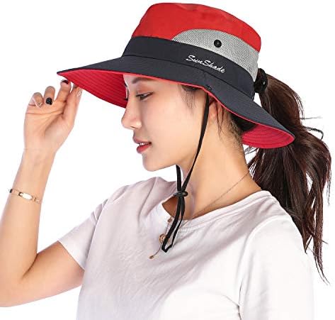 Сонце капи со широки корпи за кофа мрежи Boonie Beach Rhoish Hat UV заштита за жени