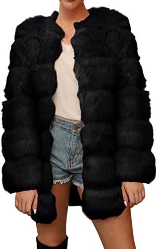 Јакна жени топла зимска луксузна зимска топла меки fauxfur кратка палто јакна за надворешна облека
