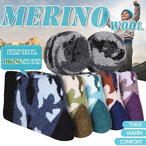 Еком детски волна чорапи зимско топло волна пешачење термички густ чизми за пријатни екипаж чорапи за мали деца девојчиња девојчиња