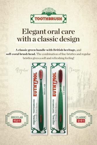 Еутимол] Класична четка за заби, голема глава, мека влакно тројна крива прирачник за максимални, ефикасни чистење и чувствителни