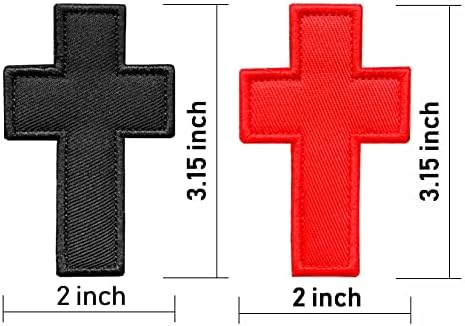 Антрикс 2 парчиња 3.15x2 инчи Христијански крст Исус Христос Црн и Црвен распетие религија, вкрстено лого, Бог да нè благослови