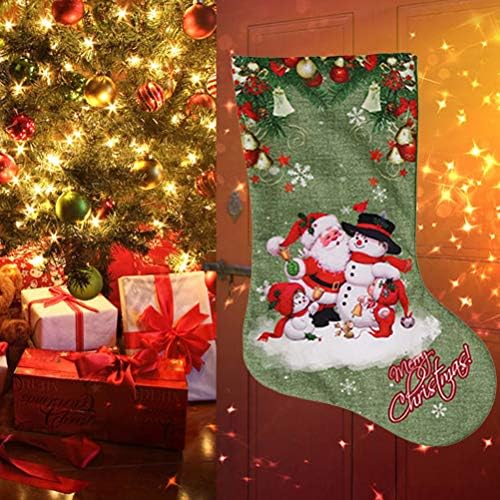 Besportble Божиќно зелено порибување симпатична Божиќна дрво камин wallидна врата виси украси Кенди подароци фавории торба Божиќна