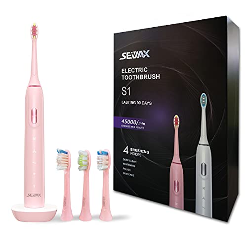 Seiyax S1 Електрична четка за заби 4 режими за четкање 3 глави на четки 45000 удари во минута IPX7 водоотпорна безжична моќност