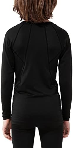 Американски трендови Термичка кошула за термичка компресија за девојчиња момчиња со долги ракави долна облека руно, подложен основен слој
