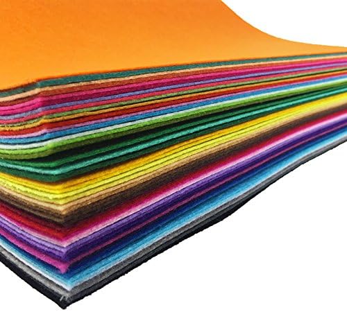 FLIC-FLAC 48PCS 8 x 12 инчи разновидна боја почувствувана ткаенина листови крпеница за шиење DIY занаетчиски занаетчиски 1мм…