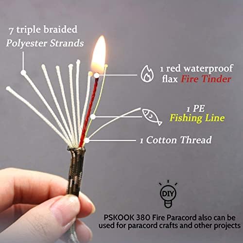 ПСКУК опстанок Паракорд падобран пожарни кабел јажиња јажиња црвен кабел за риболов линија памучна нишка 7 жици на отворено 20, 25, 100