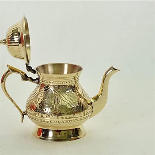 Kutdyk бакарен чајник 500ml бакарен тенџере ретро етнички стил чајник дома кујна дневна соба чај сет