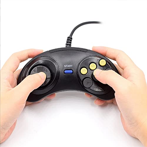Контролер на играта Xiami 2PCS 6 за Game Game за Sega Genesis Black Genesis Six Six Contch Controller