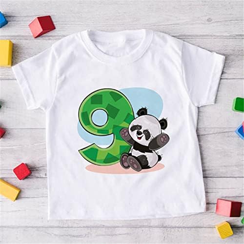 Момче 3 мали деца девојки Девојки летни кратки ракави панда цртани филмови за отпечатоци од маици врвови за надворешна облека, симпатична пакет