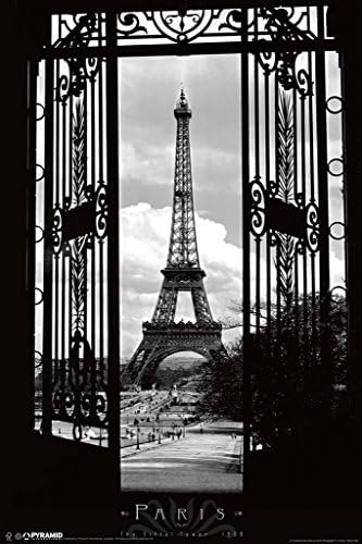 Пирамида Америка Ајфелова кула преку портите Париз Франција Романтично обележје 1909 Фото Фото кул декор за печатење по постер за