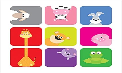 Држач за четкичка за заби на цртани филмови Амбесон, животни во шарени рамки свињи крави жирафа хипо -жаба зајачко овци, декоративен разноврсен