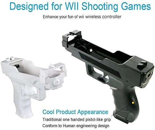VTONE 2 парчиња Wii Motion Plus Gun за Wii Remote Controller Sport Video Game