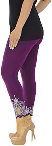 Тренингот жени јога средни хеланки еластични панталони кои работат фитнес печатење на половината спортски панталони колено должина јога