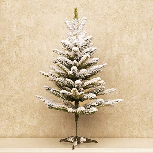 ZPEE 3,9ft Божиќна декорација со метална штанд Снежана елка, материјал ПВЦ вештачко голи дрво Лесно да се собере бор од бор -зелена Ц