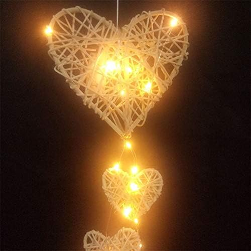 Подарок за девојка плетен облик на декорација на срце Срцето на Денот на вineубените, LED светло светло светло, топло LED 50