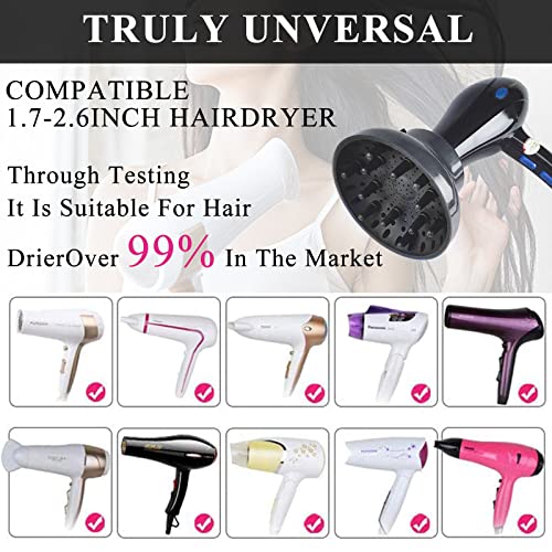 Алатка за дифузер за фен за коса Универзална прилагодлива алатка за професионални салони за кадрава коса одговара на повеќето