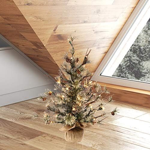 Викерман 24 Дакота бор вештачко новогодишно елка, топло бело Дура -осветлени LED светла - Фаукс новогодишна елка - Сезонски затворен украс