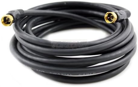 TopZone 100 стапки RG6U коаксијален кабел f приклучок до F приклучок, црна боја