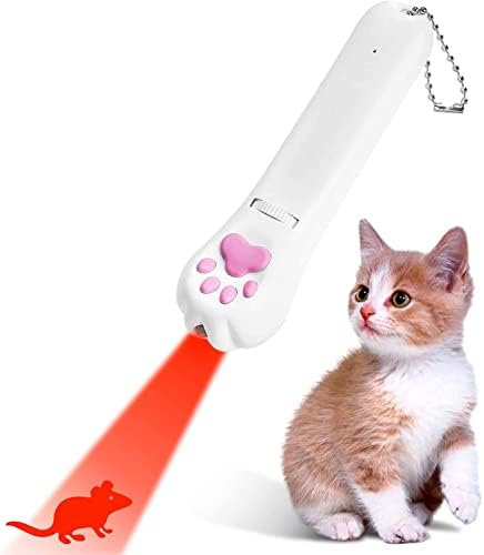 Мачка Играчки Ласерски Покажувач Кучиња Ласерски Мулти-Шема Проекција Мини Фенерче USB Полнење БЕЛА СВЕТЛИНА LED