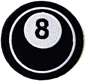 Осум 8 топка билијард базен црн амблем значка за лепенка моторцикл мотоцикл извезена апликација шива железо на лепенка за капаци торбички