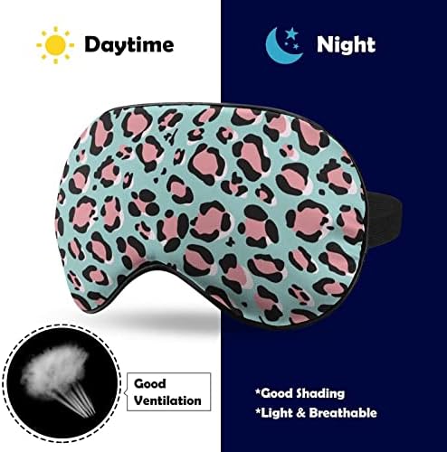 Пинк леопард смешна спиење маска за очи мек заслепено око со прилагодлива лента ноќна очила за мажи за жени