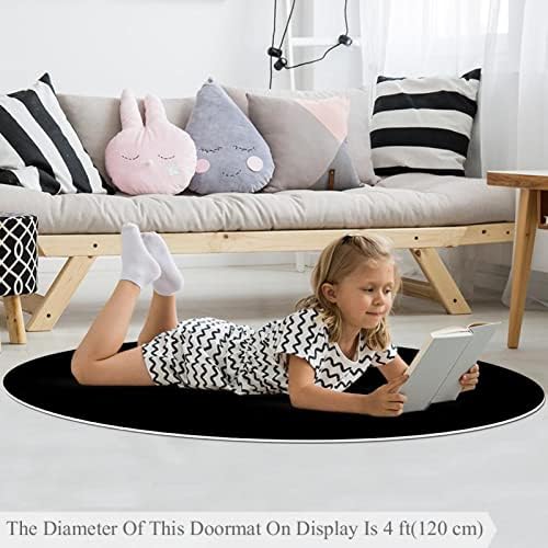 Llnsupply Детска килим 5 метри големи килими за кружни области за девојчиња момчиња бебе - црно од еднорог, домашен декор преклопен дете игра