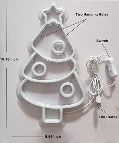 3FT DIY FELLE FELLER елката поставена со неонски знак за Божиќно дрво за Божиќ