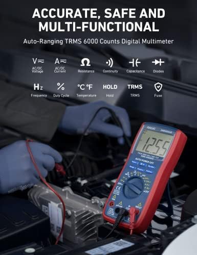 Астроа Дигитален мултиметар и анализатор TRMS 6000 брои тестер за автоматско ранг на мерач на волт; Точно ја мери температурата на капацитет