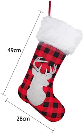 CHFDFD 3PCS Божиќни порибни кеси за порибување Божиќна декорација за Домашен држач за бонбони плетени чорапи (боја: А, големина