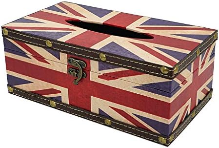 Дримседен Дрвена Кутија За Ткиво Држач За Покривање-Класична Кутија За Салфетки Во Стилот На Гроздобер Знаме За Декор На Домашна Канцеларија