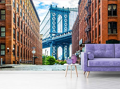 Фото Позадина - Мост на Менхетен - Декорација на uralидна мурална слика Бруклин Newујорк Сити Слика Wallиден декор со голема големина на хартија
