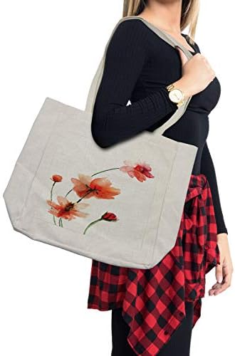 Амбезон Акварел торба за купување, шарени диви цвеќиња со живописна шема за бои инспириран од в Valentубените, еколошки торба за еднократна