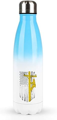 Американски линеман шише со вода од не'рѓосувачки челик со шише со изолирано капаче за патување за пикник за патување 17 мл